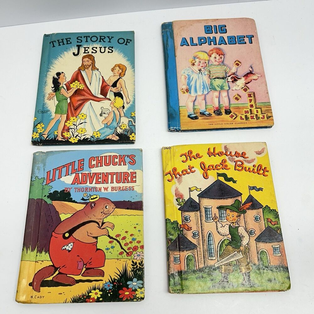 Lot of 4 Vintage 1940s Childrens Books Thornton Burgess Little Color Classics
